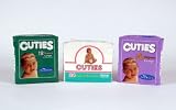 Cuties Unisex Baby Diapers, X-Large, 35+ lbs. 96/Case