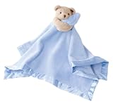 Huggacub&reg; Luxe Security Blanket With Double Velboa And Satiny Trim Blue