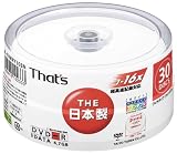 That's DR-47WWY30BN DVD-Rデータ用 16倍速 30枚スピンドルケース ワイドプリンタブル 白