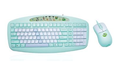Elektronik und Foto: A-Four Tech My Kids Keyboard Pink Tastatur USB 105 Tasten MS W95 D + Optische Maus Pink