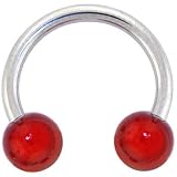 Red MIRACLE BALL Horse Shoe Circular Barbell