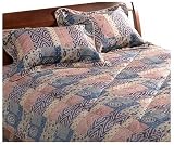 Malibu Shores Blue/Lilac Contemporary 4 Piece Jacquard Comforter Set, Cal King