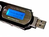 1GB ANERGE MP3/WMA Player USB Flash Drive Digital Voice Recorder Built-in FM Radio with 7 Colors Backlight LCD - BLACK