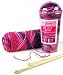 Cup of Yarn - Scarf Knitting Kit with Wooden Knitting Needles & Instructions : Very Berry