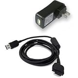 Palm Treo 650 / LifeDrive / Palm TX / Tungsten T5 / E2 Sync and Charge Cable - USB Travel Charger Adaptor Bundle (US Standard)