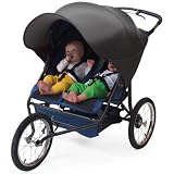 Rayshade&reg; Double Uv Protective Stroller Shade Improves Sun Protection For Twin Strollers And Twin Joggers