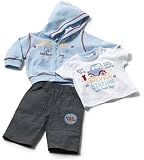 Boys 3 Piece Service Station Set - Sky/Red/Chambray: 3-6 Months