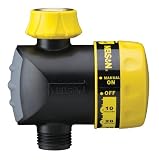 LR Nelson 5204 Water Timer, Automatic Water Shut-Off, Black and Yellow