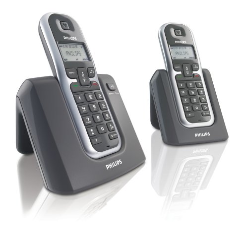 Projektoren: Philips DECT 122 Duo schnurloses Telefon mit zweitem Mobilteil