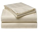 Touch of Paradise Palazzo 300-Thread-Count 100% Cotton Dobby Queen Sheet Set, Ecru