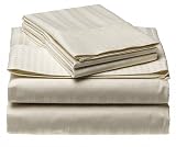 Touch of Paradise Riviera 300-Thread-Count 100% Cotton Dobby Queen Sheet Set, Ivory