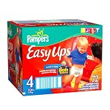 Pampers Easy Ups Absorbent Pants for Boys, Size 4, Large Pack, 72 Easy Ups
