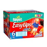 Pampers Easy Ups Absorbent Pants for Boys, Size 6, Large Pack, 54 Easy Ups