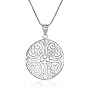 Sterling Silver Filigree Circle Pendant, 18