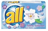 All Fabric Softener Sheets, Spring Burst, Case Pack, Six - 120 Sheet Boxes (720 Sheets)