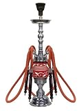 34" Ruby Red 4-Hose Rotating Egyptian Hookah ~ NEW