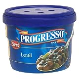 Progresso Soup, Lentil, 15.25-Ounce Microwavable Bowls (Pack of 12)