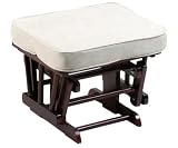 Matching Ottoman For Sleigh Gilder Chair In Cherry With Beige Cushion