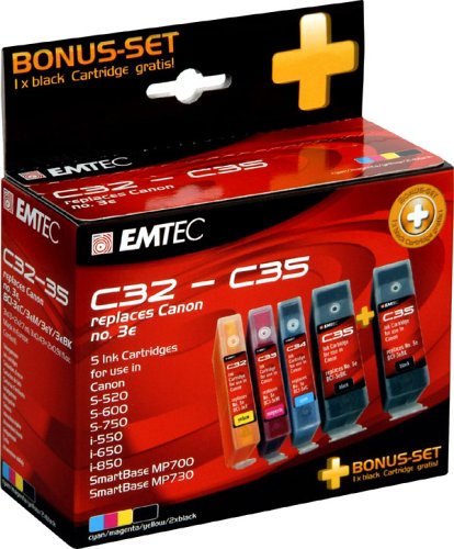 Drucker: Emtec Tintenpatrone Multipack 1x C32; 1x C33; 1x C34; 2x C35 entspricht Canon BCI-3