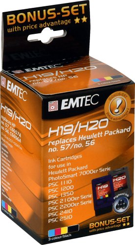 Drucker: Emtec Tintenpatrone Multipack 1x H19; 1x H20 entspricht Hewlett Packard C6657A Nr. 57, C6656A Nr. 56