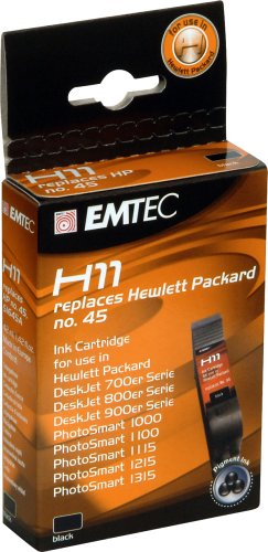 Drucker: Emtec Tintenpatrone H11 schwarz entspricht Hewlett Packard 51645A Nr. 45