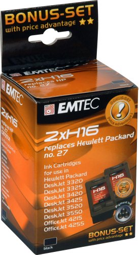 Drucker: Emtec Tintenpatrone Multipack 2x H16 entspricht Hewlett Packard C8727A Nr. 27