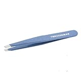 Tweezerman Stainless Steel Slant Tweezer, Sky Blue