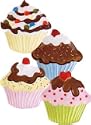 Set of 4 Cupcake Dessert Plates