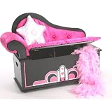Levels of Discovery A Star Is Born Toy Box Couch - Pink/ Black/ White