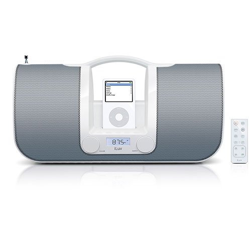Navigationssysteme: iLuv i552 Tragbares Sound-System mit Radio f�r Apple iPod wei�