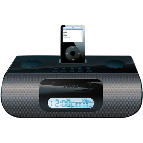 Navigationssysteme: iLuv i177 Radiowecker und Sound-System f�r Apple iPod schwarz