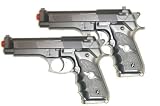2 Berreta Style Airsoft Spring Pistols Black Color