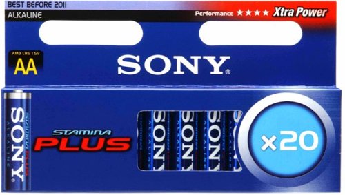 Festplatten: Sony Alkaline Stamina Plus Mignon AA LR6 1,5 V 20er Pack