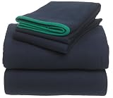 Tommy Hilfiger Jersey Crew Knit Cotton Twin/Twin Extra Long Sheet Set, Navy