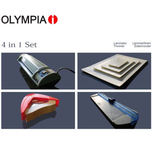 Festplatten: SET Laminator DINA4 von Olympia, Laminierfolie, Schneideger�t undTrimmer