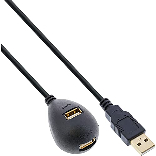 Navigationssysteme: Intos USB 2.0 Verl�ngerung mit Standfuss USB Anschlusskabel A/Stecker - A/Buchse 2.0 m schwarz
