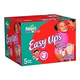 Pampers Easy Ups Absorbent Pants for Girls, Size 5, Value Pack, 80 Easy Ups