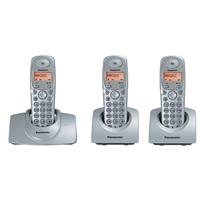 Projektoren: Panasonic KX-TG1103GS Trio schnurloses DECT Telfon mit 2 zus�tzlichen Mobilteilen silber