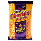 Snak King Cheddar Puffs, Oven Baked, Case of 12 10-Ounce units