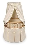 Elite Oval Baby Bassinet with Ecru Waffle Bedding - Natural