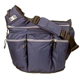 Navy Diaper Bag with Gray Zippers