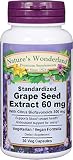 Natures Wonderland Grape Seed Antioxidant Supplement Capsules, 60 mg, 60-Count Bottles (Pack of 3)
