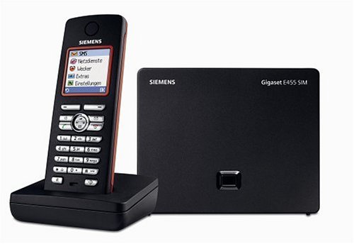 Festplatten: Siemens Gigaset E455 SIM, Schnurloses DECT Telefon mit integriertem digitalen Anrufbeantworter und SIM-Kartenleser