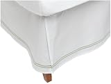 Pinzon Hotel 300-Thread-Count Percale Queen Bedskirt, Sage Stitch