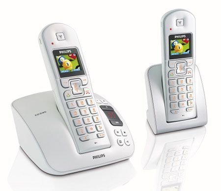 Projektoren: Philips CD 535 Duo mit Anrufbeantworter schnurloses DECT Telefon inkl. 2 Mobilteil