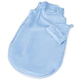 Beddiebye Luxe Zip Around Wearable Blanket And Sleep Cap In Luxurious Double Sided Blue Velboa