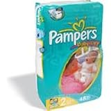 Pampers Baby Dry Diapers Sesame Street, Size 2 - 12 To 18 lbs(5-8 kg), Jumbo Pack 41997 - 48 diapers / pack, 4packs