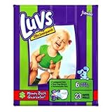 Luvs Ultra Leakguards Diapers, with Barney Size 6, Jumbo Pack 41938 - 26 diapers / pack, 4packs