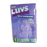 Luvs Ultra Leakguards Diapers, with Barney Size 5, Jumbo Pack 41937 - 30 diapers / pack, 4packs