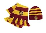Harry Potter Hogwart Knit Hat and Scarf Set - Officially Licensed Harry Potter Set - Great Christmas Gift for your Harry Potter Fans!